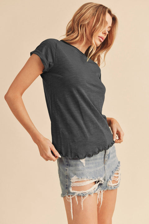 AEMI + CO-8219BK Gwen Tee: White / Contemporary / S-Pink Dot Styles