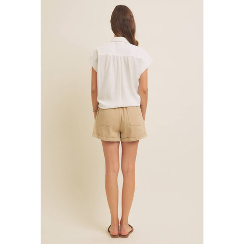 in february-Mineral Washed Cotton Gauze Top-Pink Dot Styles