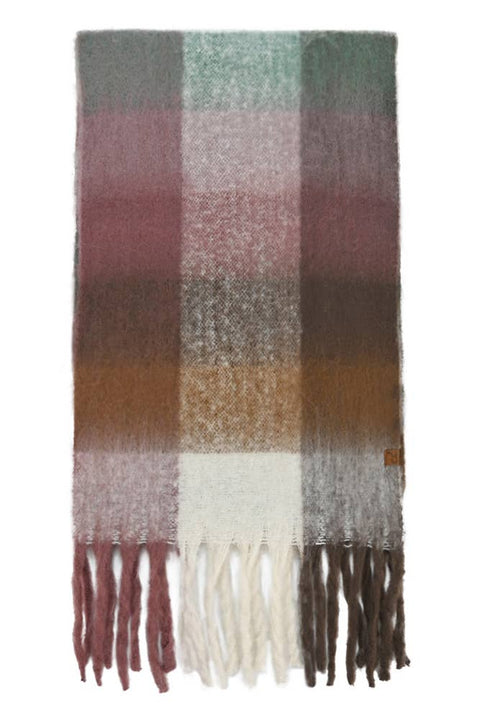 C.C Multi Color Block Plaid Check Pattern Woven Winter Scarf: 23