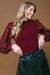 Burgundy Sequin Sweater-Apparel > Womens > Tops > Sweaters-Pink Dot Styles