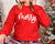 Fox and Owl Apparel-MERRY RED W WHITE HOLIDAY CHRISTMAS GRAPHIC SWEATSHIRT: L-Pink Dot Styles