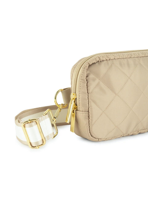 Amy Buff | Nylon Quilted Belt Bag-Accessories > Handbags > Belt Bags-Pink Dot Styles