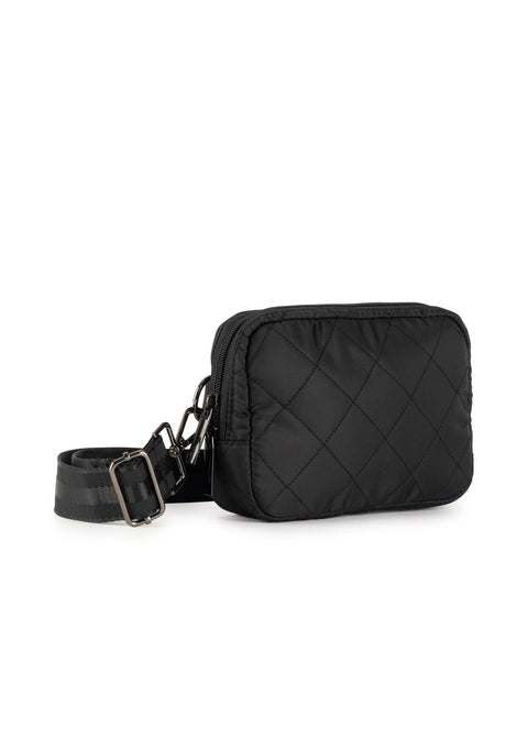 Amy Carbon | Nylon Quilted Belt Bag-Accessories > Handbags > Belt Bags-Pink Dot Styles