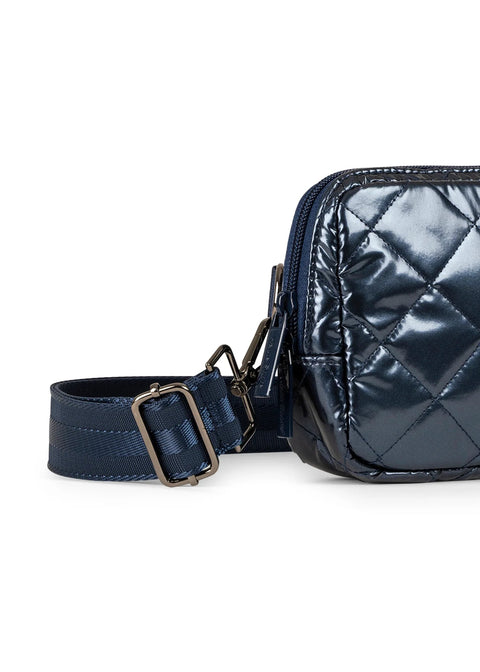 Amy Sea | Navy Puffer Quilted Belt Bag-Accessories > Handbags > Sling Bags-Pink Dot Styles