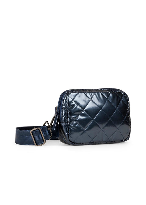 Amy Sea | Navy Puffer Quilted Belt Bag-Accessories > Handbags > Sling Bags-Pink Dot Styles