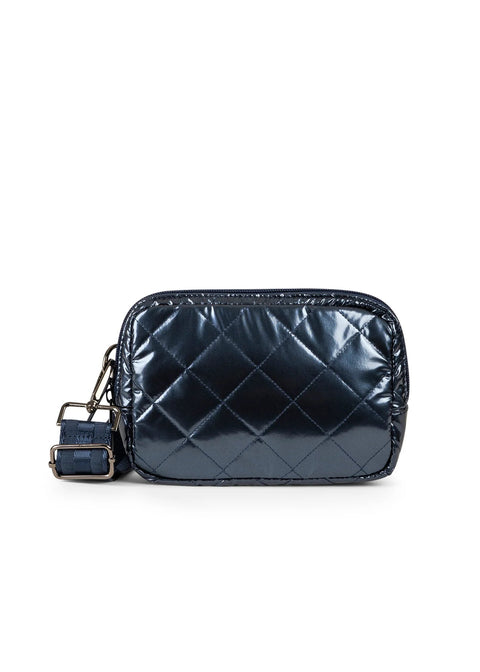 Amy Sea | Navy Puffer Quilted Belt Bag-Accessories > Handbags > Sling Bags-Pink Dot Styles