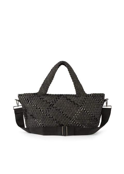 Haute Shore-Bobbi Edge | Large Woven Black Denim Tote (Final Sale)-Pink Dot Styles