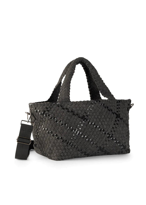 Haute Shore-Bobbi Edge | Large Woven Black Denim Tote (Final Sale)-Pink Dot Styles