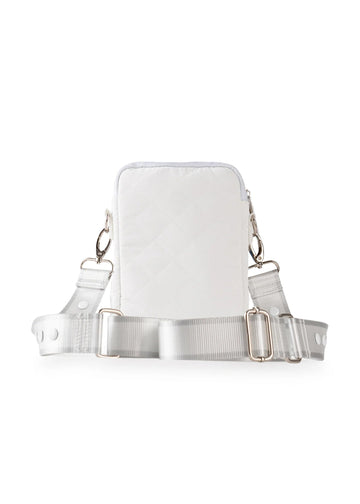 Haute Shore White Quilted Puffer Cellphone Crossbody Bag - Casey Cloud