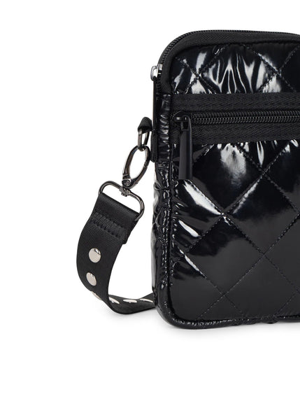 Haute Shore Black Woven Neoprene Camera Bag Crossbody - Ariel Noir