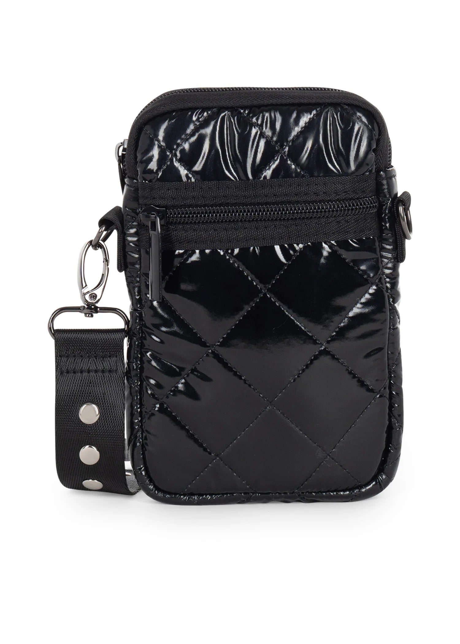 Haute Shore Sporty Black Quilted Puffer Cellphone Bag - Casey Noir