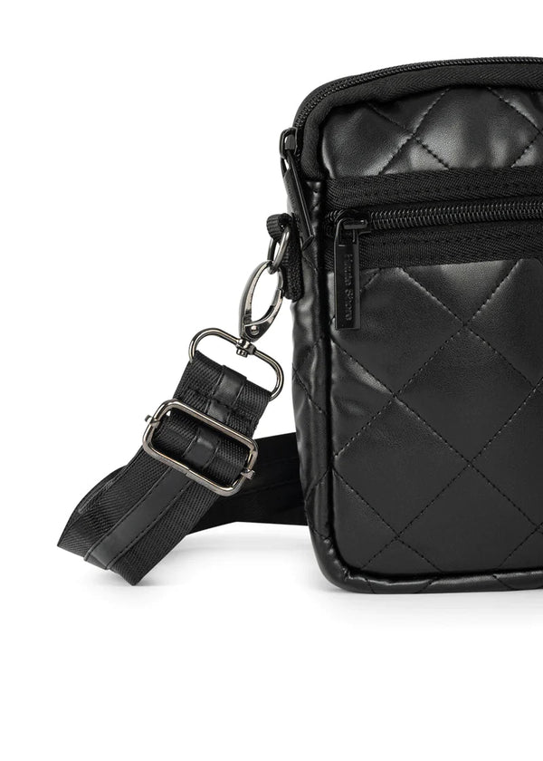 Haute Shore Black Quilted Vegan Leather Cellphone Bag Casey Solo