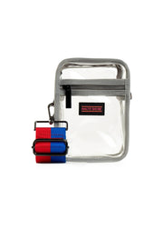 Haute Shore-Casey Spirit C | Stadium Approved Clear Cellphone Crossbody + Blue-Red Strap-Pink Dot Styles