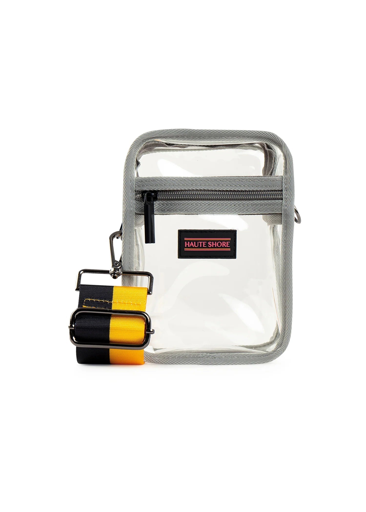 Black bag shop with yellow strap