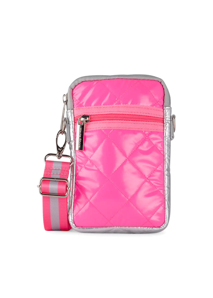 Haute Shore Pink Quilted Puffer Cellphone Crossbody Bag Casey