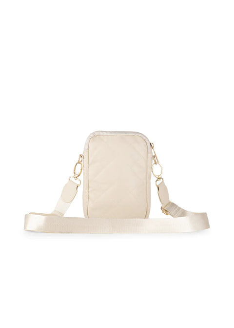 Haute Shore-Casey Vanilla | Quilted Vegan Leather Cellphone Crossbody-Pink Dot Styles