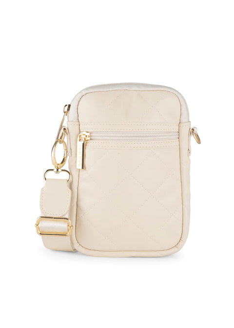 Haute Shore-Casey Vanilla | Quilted Vegan Leather Cellphone Crossbody-Pink Dot Styles