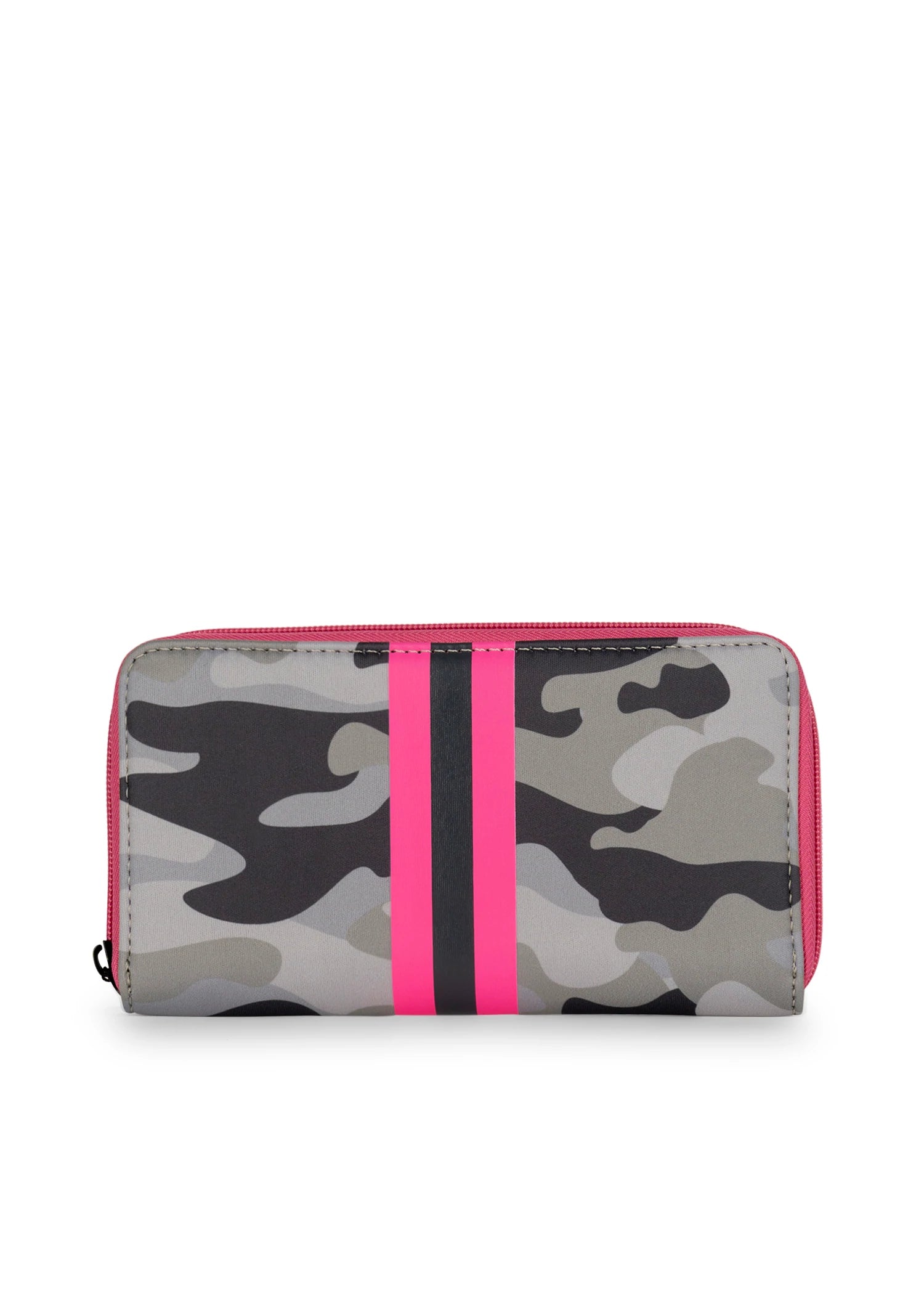 Haute Shore Full Size Camo Neoprene Wallet w Pink Stripe Cash