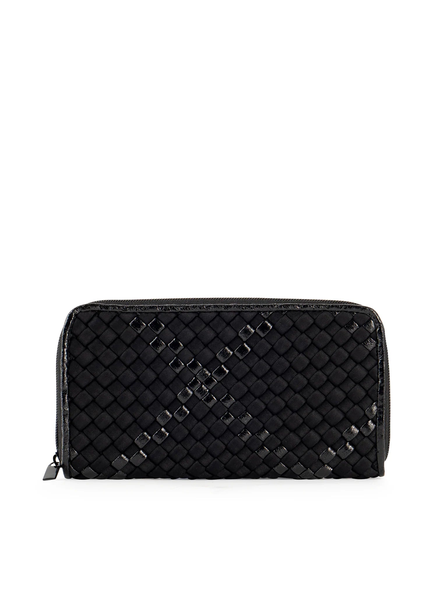 Haute Shore | Full Size Black Woven Neoprene Wallet - Cash
