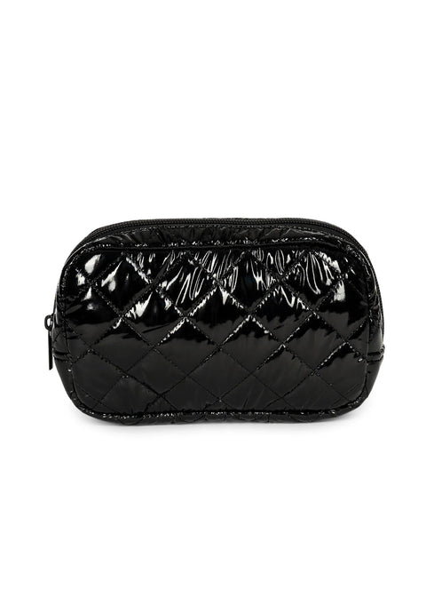Haute Shore-Charli Noir | Quilted Puffer Cosmetic Case-Pink Dot Styles