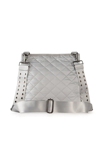 Haute Shore Lt. Grey Quilted Puffer Crossbody Messenger Bag Haute Shore Lt. Grey Quilted Puffer Crossbody Messenger Bag