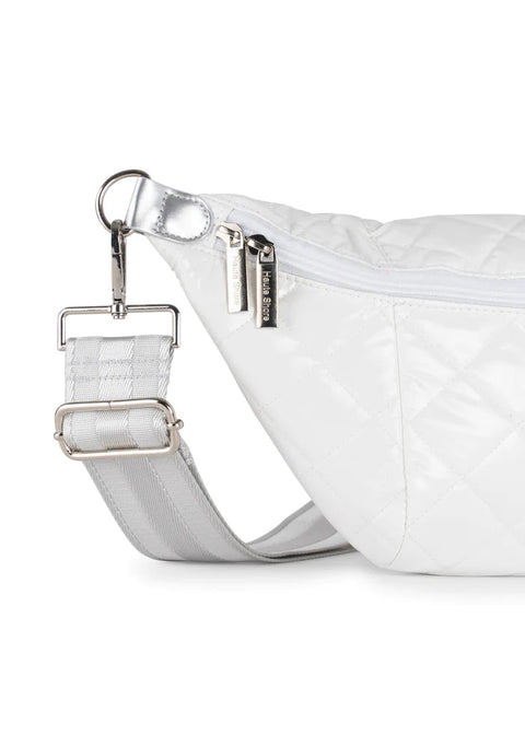 Emily Blanc | White Quilted Puffer Sling Bag-Accessories > Handbags > Sling Bags-Pink Dot Styles