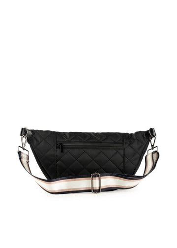 Black quilted sling bag hot sale