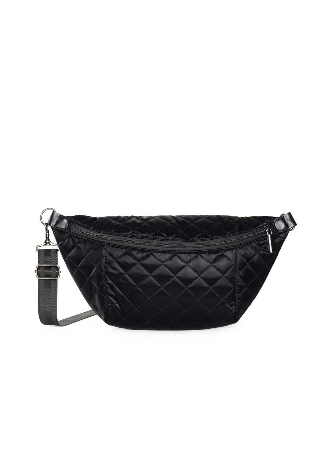 black quilted sling bag