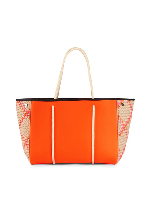Greyson Belize | Woven Neoprene Mix Media Tote-Accessories > Handbags > Totes-Pink Dot Styles