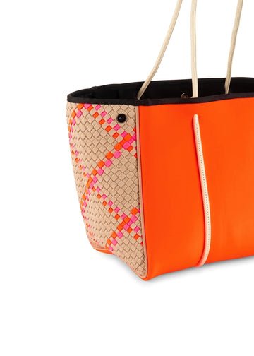 Haute Shore Orange Woven Neoprene Everyday Tote Beach Bag
