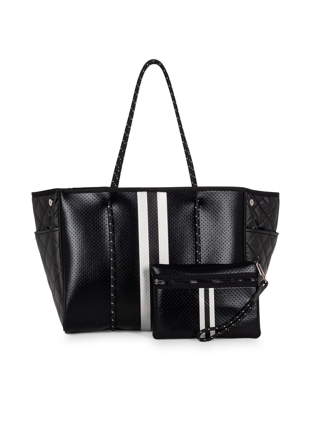 Haute Shore Black Neoprene Quilted Everyday Tote Greyson Carbon