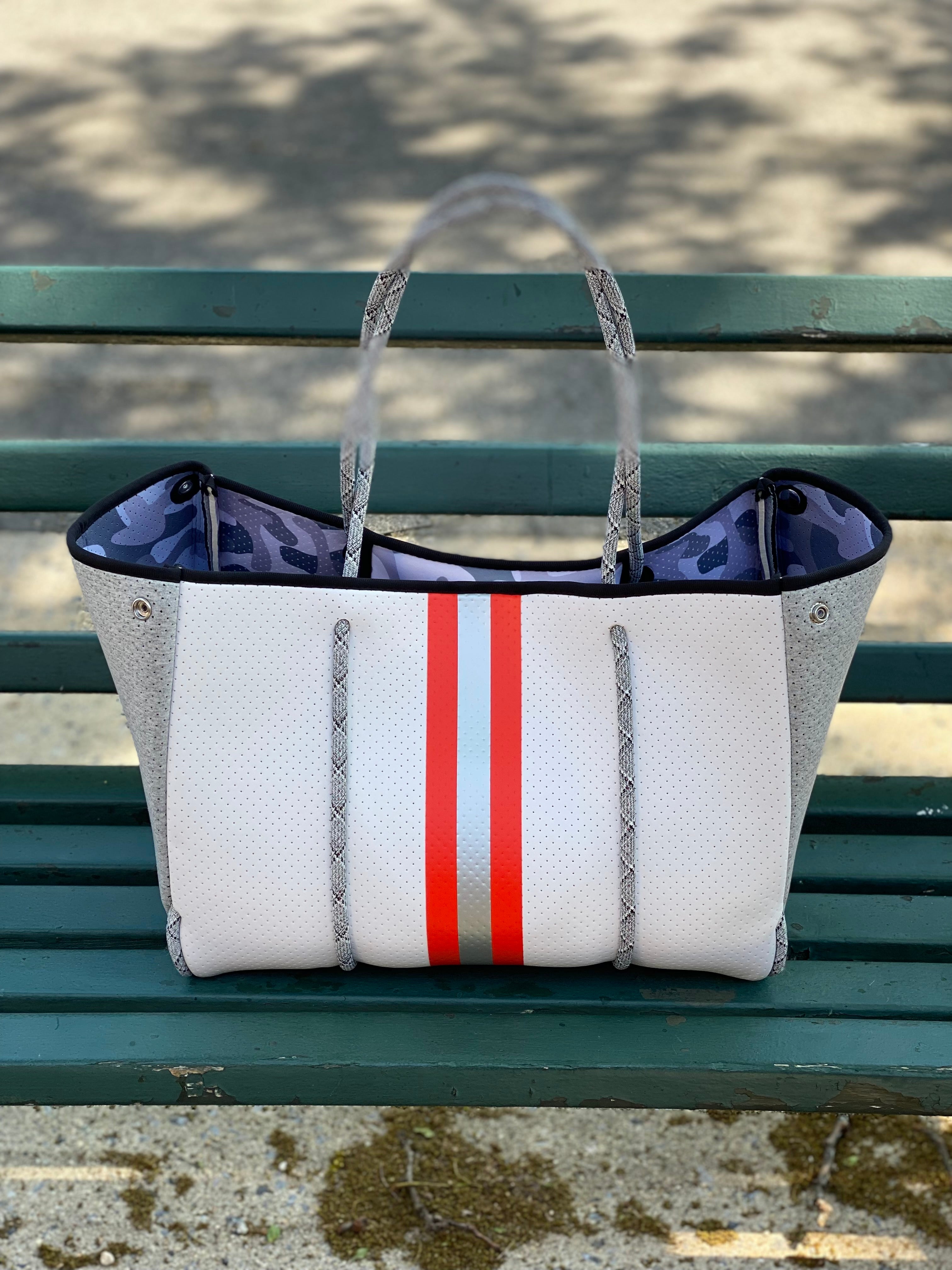 Crush It Bag - Navy & White Stripe Expandable Tote deals