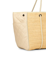Haute Shore-Greyson Drift | Raffia & Nylon Mix Media Tote-Pink Dot Styles
