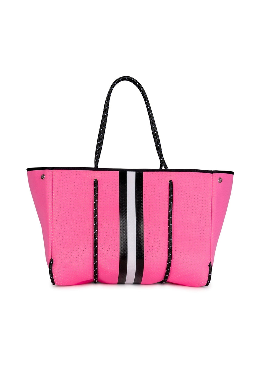 Haute Shore | Pink Neoprene Tote Bag w/ Stripe | Greyson Hills– Pink ...