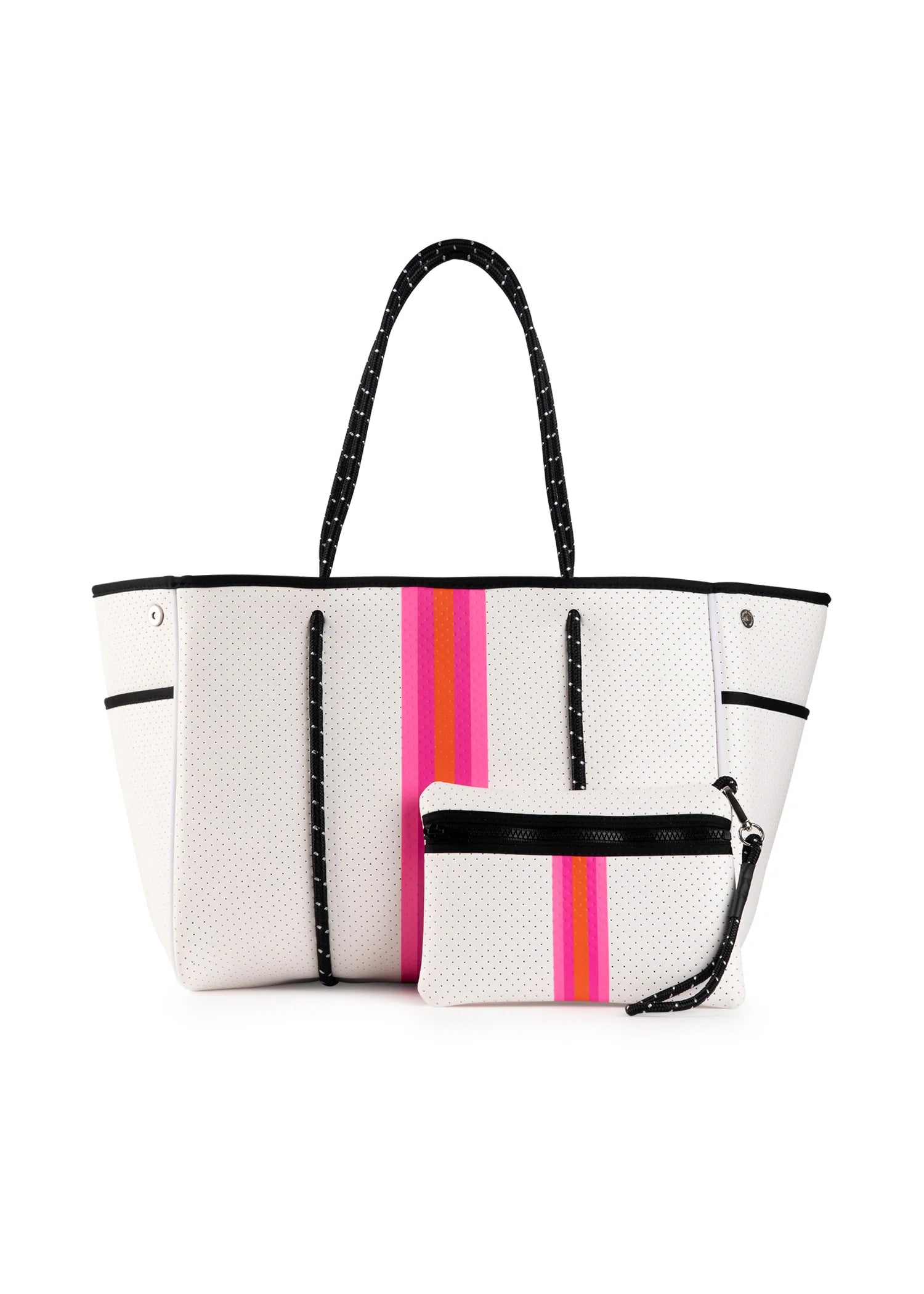 Neoprene Bag - Grey w/ Pink hotsell & White Center Stripe RTS