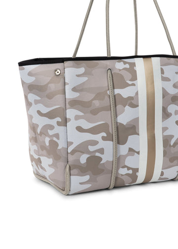 Haute Shore  Greyson Playa - Beige Camo Neoprene w/ Stripe Tote Bag