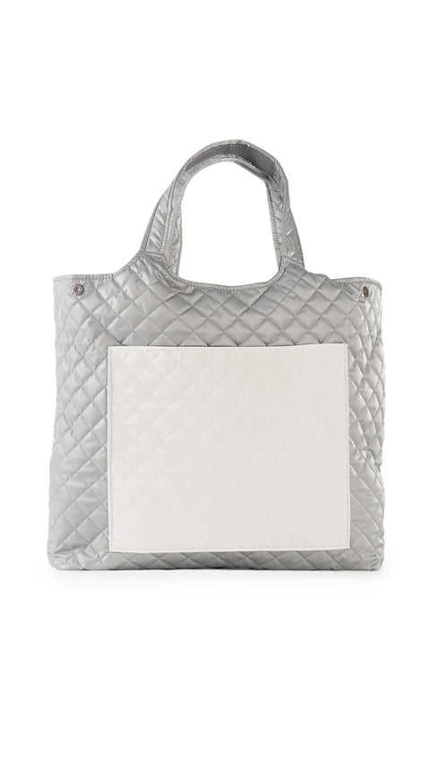 Icon Aspen | Reflective Quilted Puffer Tote-Accessories > Handbags > Totes-Pink Dot Styles