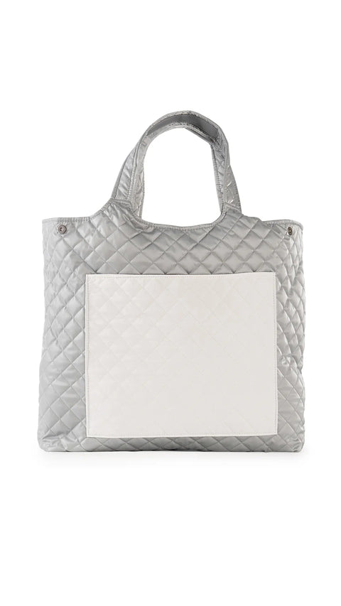Haute Shore-Icon Aspen | Reflective Quilted Puffer Tote-Pink Dot Styles