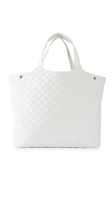 Haute Shore Large White Quilted Puffer Beach Pool or Everyday Tote