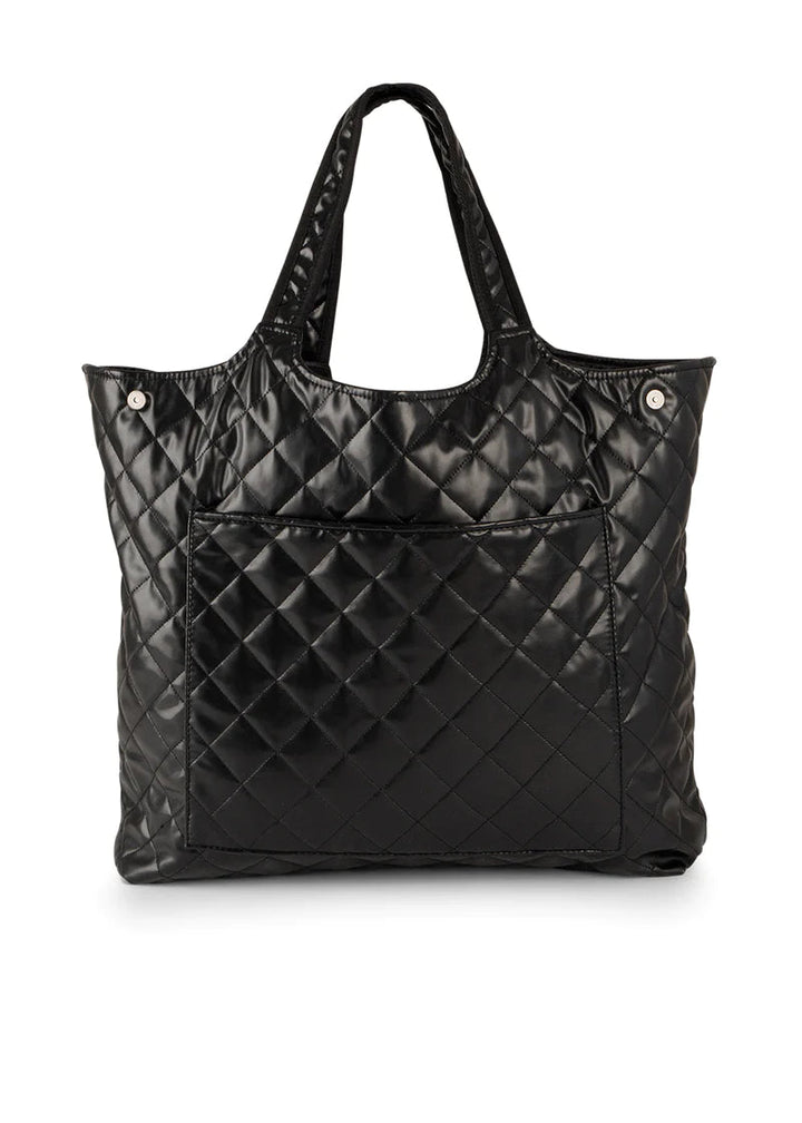 Haute Shore-Icon Solo | Large Quilted Vegan Leather Tote-Pink Dot Styles