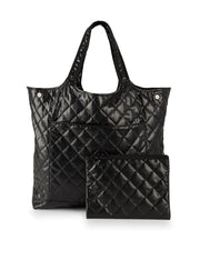 Haute Shore-Icon Solo | Large Quilted Vegan Leather Tote-Pink Dot Styles