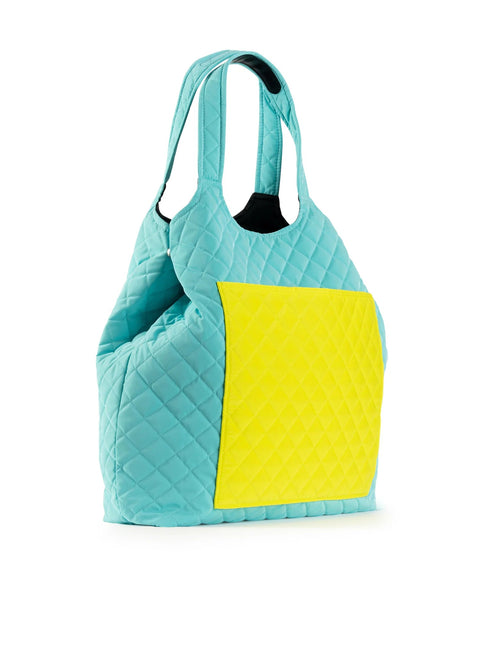 Icon Turks | Reflective Quilted Puffer Tote-Accessories > Handbags > Totes-Pink Dot Styles