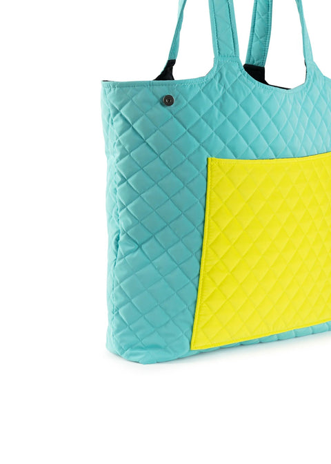 Icon Turks | Reflective Quilted Puffer Tote-Accessories > Handbags > Totes-Pink Dot Styles