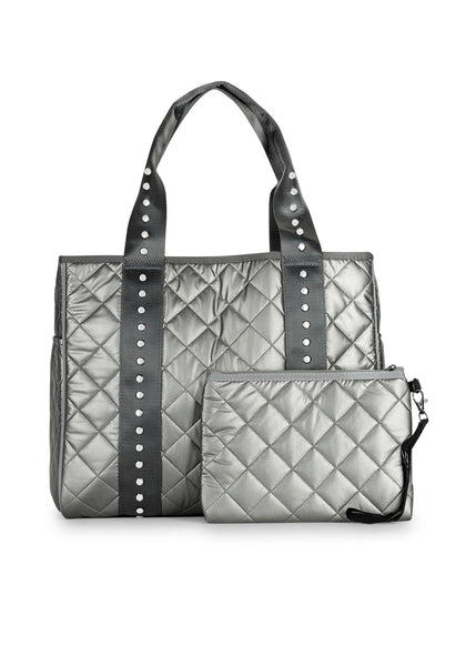 Haute Shore | Grey Quilted Puffer Everyday Tote - Jaime Lux