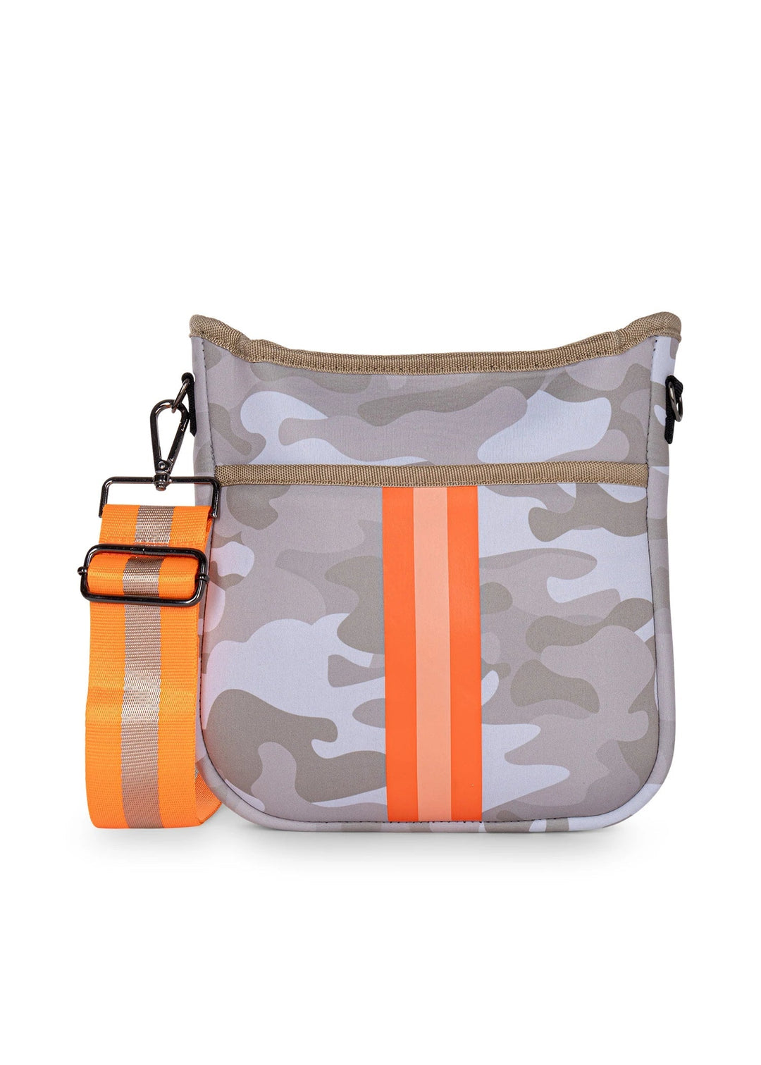 Haute Shore Jeri Playa Mini Camo Neoprene Crossbody w Orange