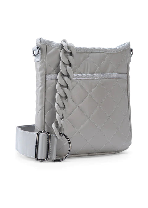 Jeri Stone | Quilted Faux Leather Medium Crossbody-Accessories > Handbags > Crossbody-Pink Dot Styles