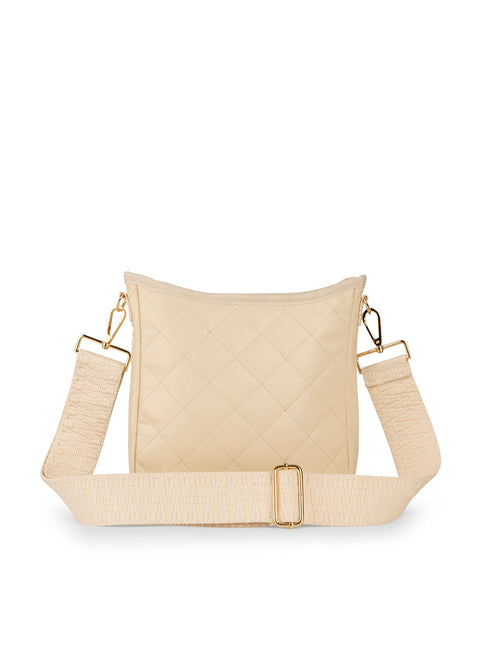 Haute Shore-Jeri Vanilla | Medium Quilted Vegan Leather Crossbody-Pink Dot Styles