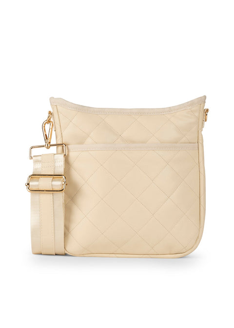 Haute Shore-Jeri Vanilla | Medium Quilted Vegan Leather Crossbody-Pink Dot Styles