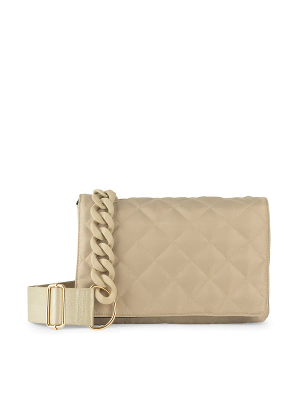 Haute Shore Beige Quilted Nylon Convertible Crossbody