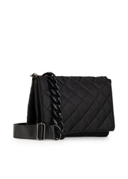 Haute Shore-Lexi Carbon | Nylon Quilted Flap Crossbody / Convertible Clutch-Pink Dot Styles